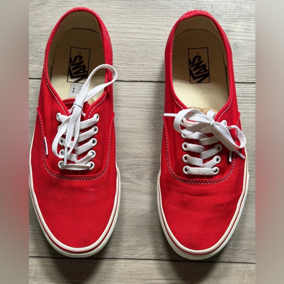 Vans Red Canvas, Men Size 10.5, Women Size 12. NO BOX - Picture 5 of 6